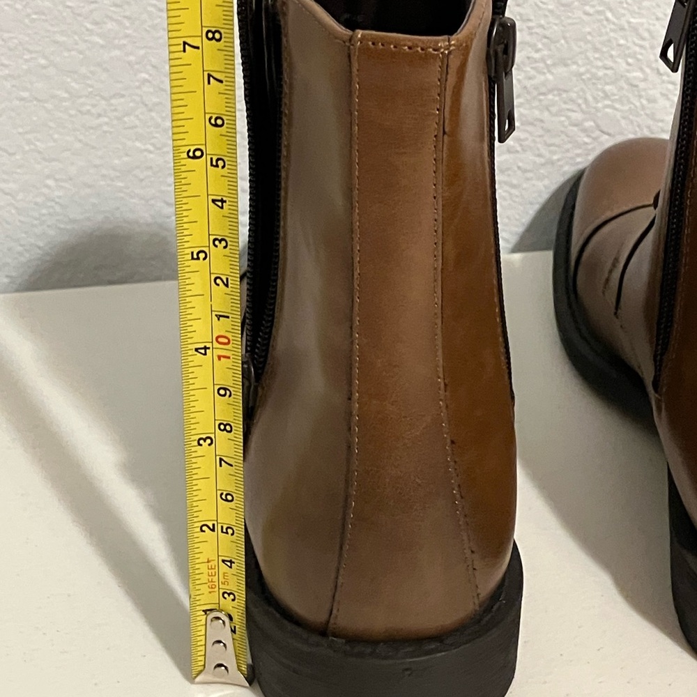 NWOT Kenneth Cole Reaction Tan Leather Boots Size 7 Men - Picture 6 of 7